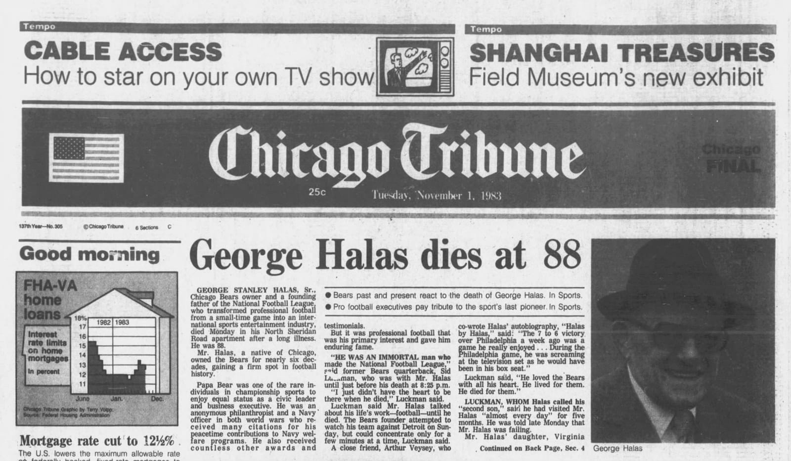Chicago Tribune, November 1, 1983.