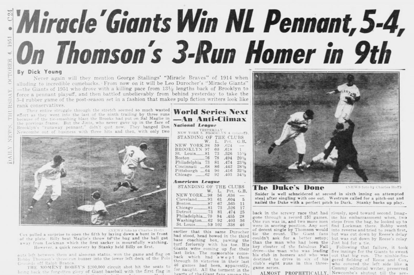 Daily News, Oct 4, 1951: