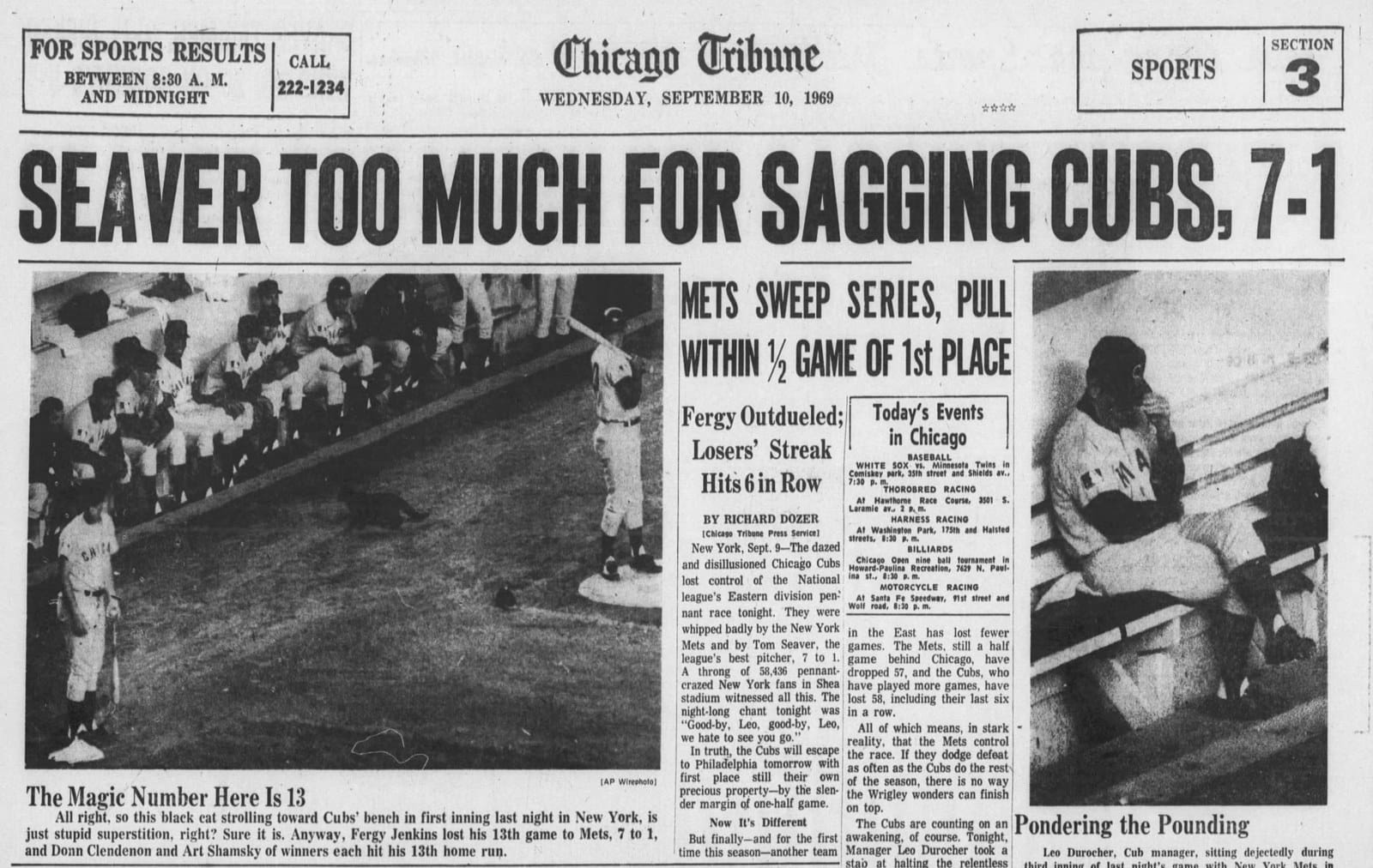 Chicago Tribune, Sept 10, 1969: