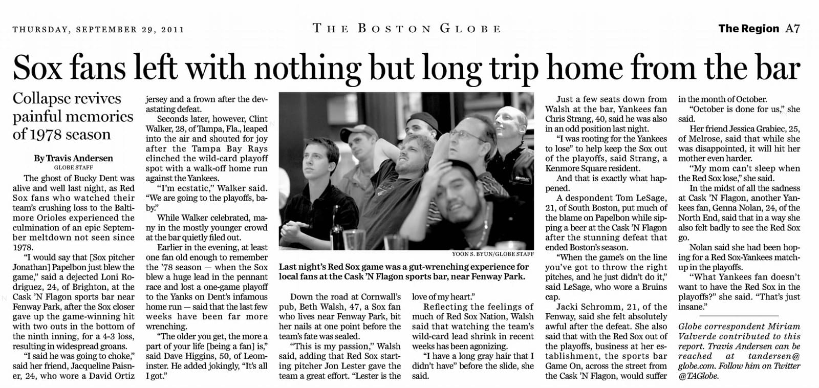 Boston Globe, Sept 29, 2011: