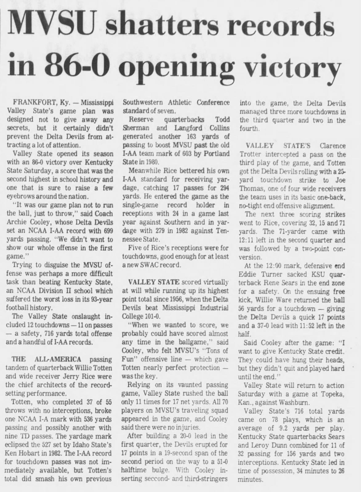 The Greenwood Commonwealth, Sept 2, 1984: