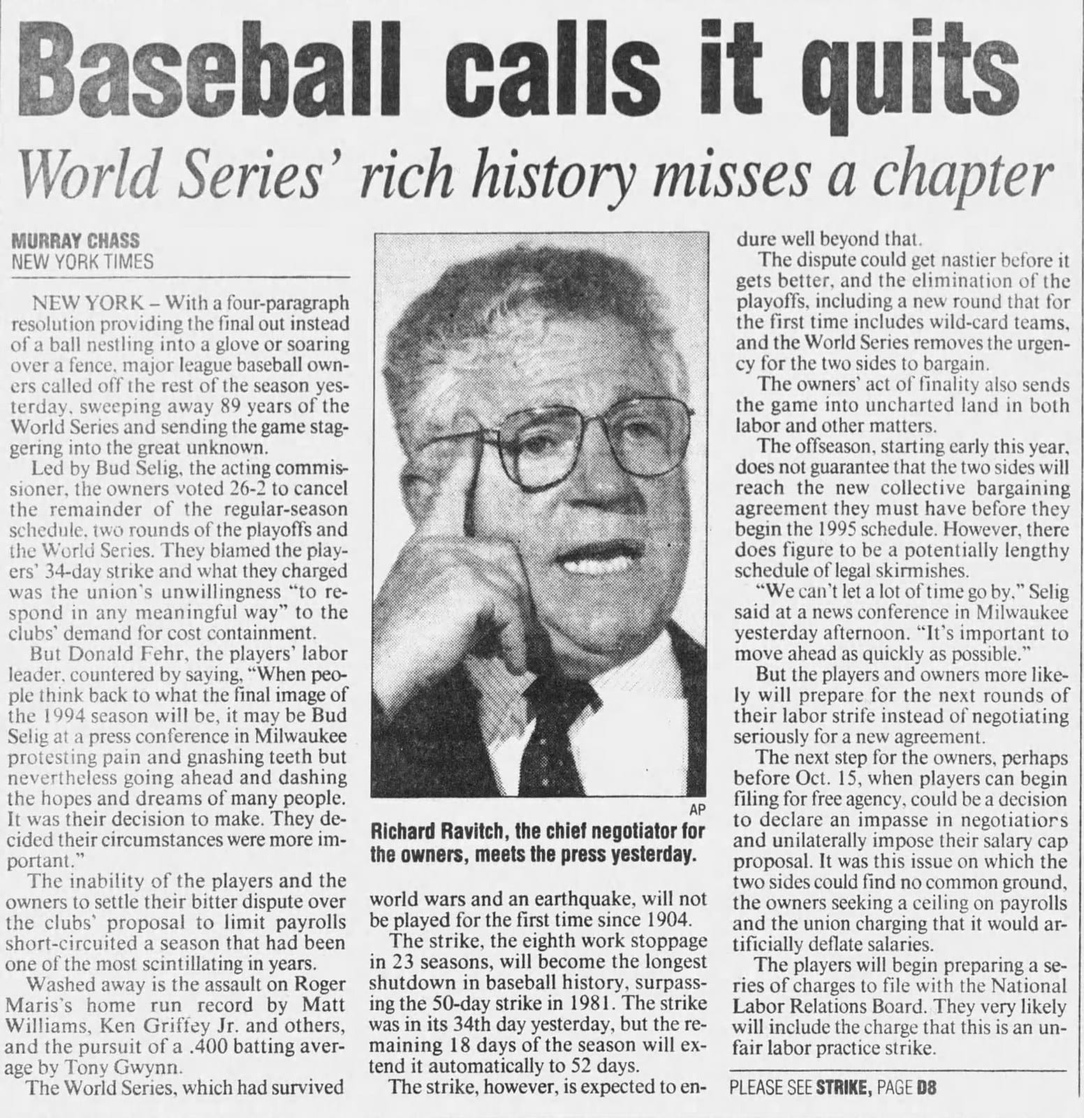 Montreal Gazette, Sept 15, 1994: