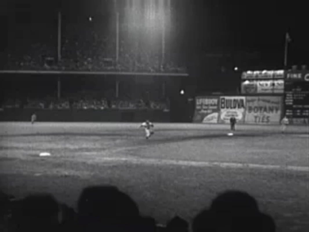 Ebbets under the lights in its final decade.