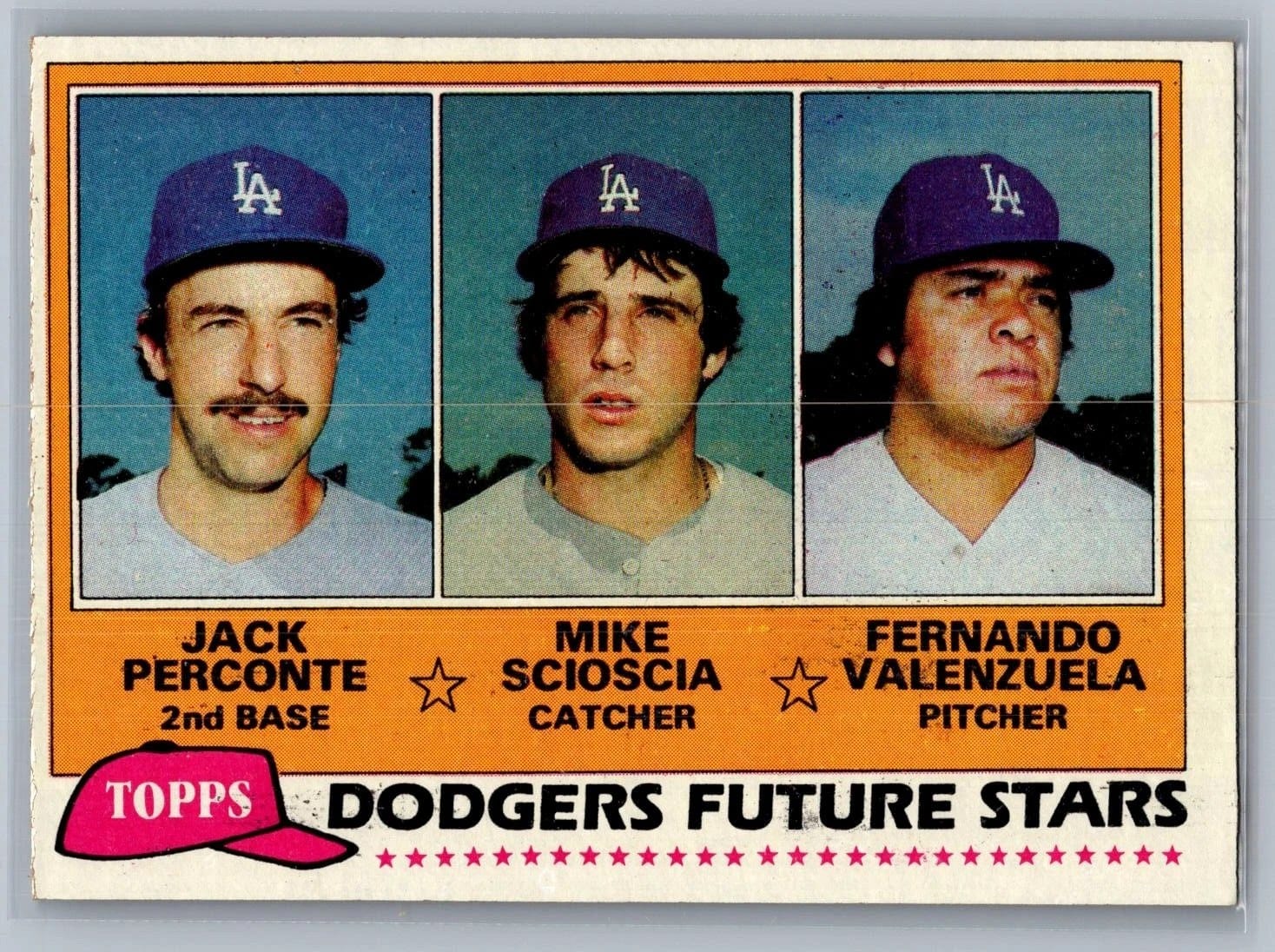 1981 Topps Dodgers Future Stars — Fernandomania, with a young Mike Scioscia riding along