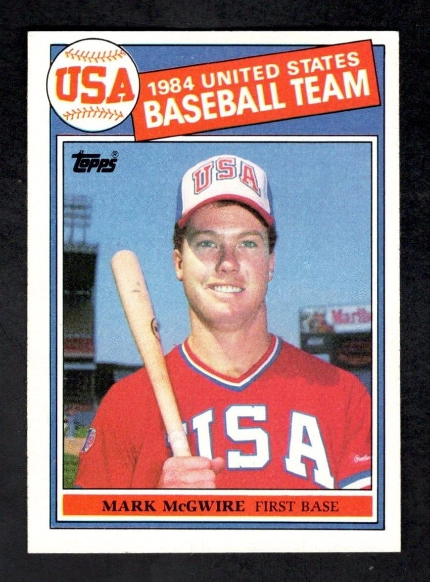 1985 Topps #401 — McGwire as a Team USA amateur, three years before his 'official' rookies.