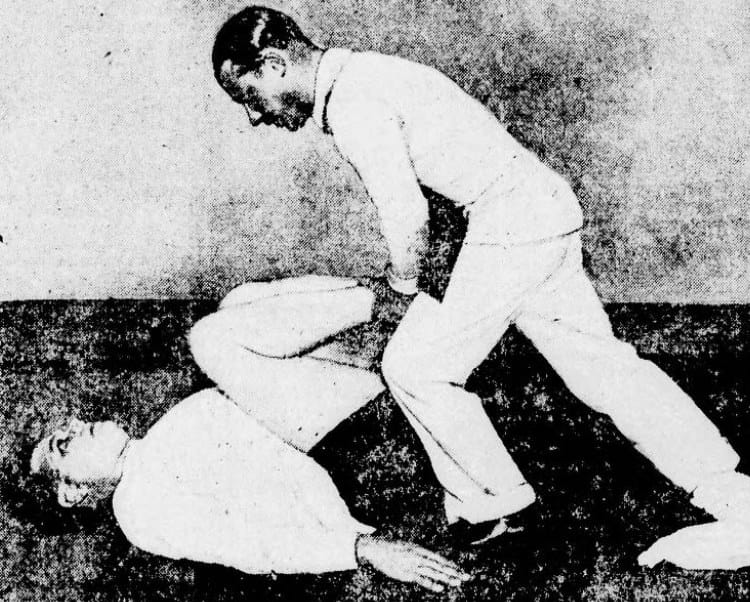 Artie McGovern putting Ruth through his winter reinvention at McGovern's Gym. Photo: Pacific & Atlantic (public domain)