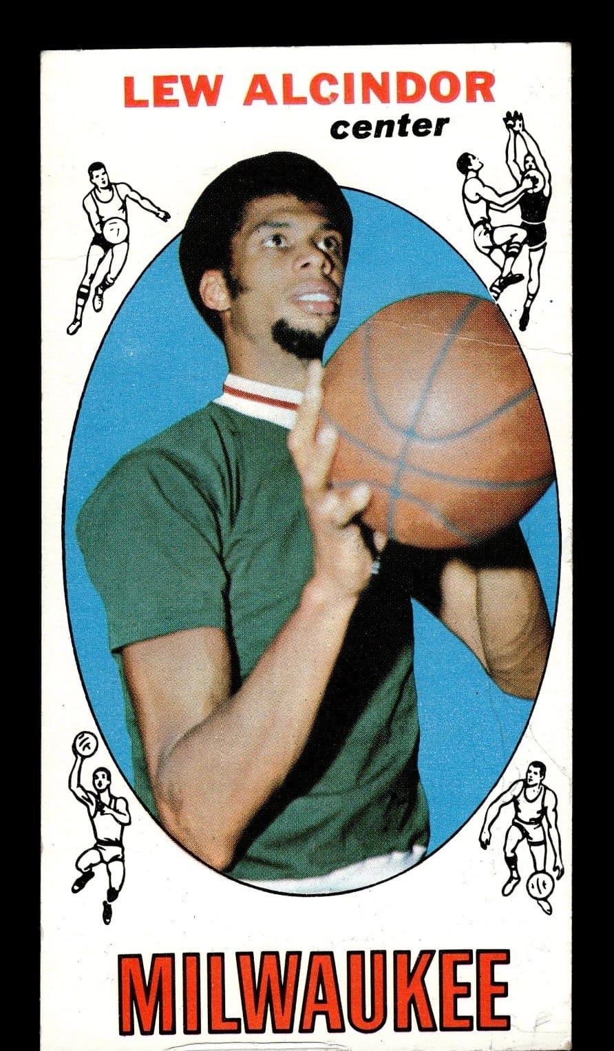 The 1969-70 Lew Alcindor rookie, #25 — note the logo-free jersey