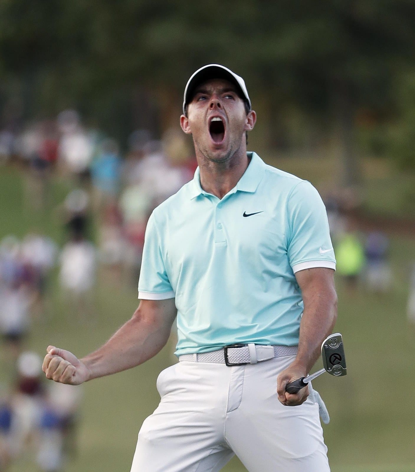 Rory McIlroy erupts at the 2016 Tour Championship