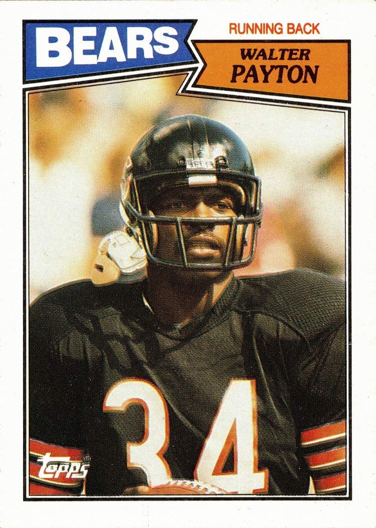 Payton's 1987 Topps card — from the season itself.