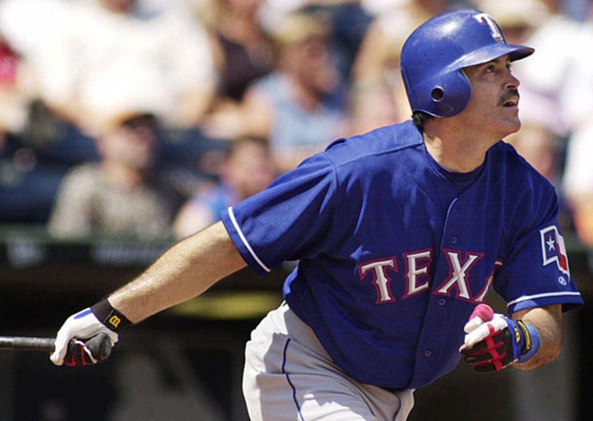 Rafael Palmeiro with the Rangers.
