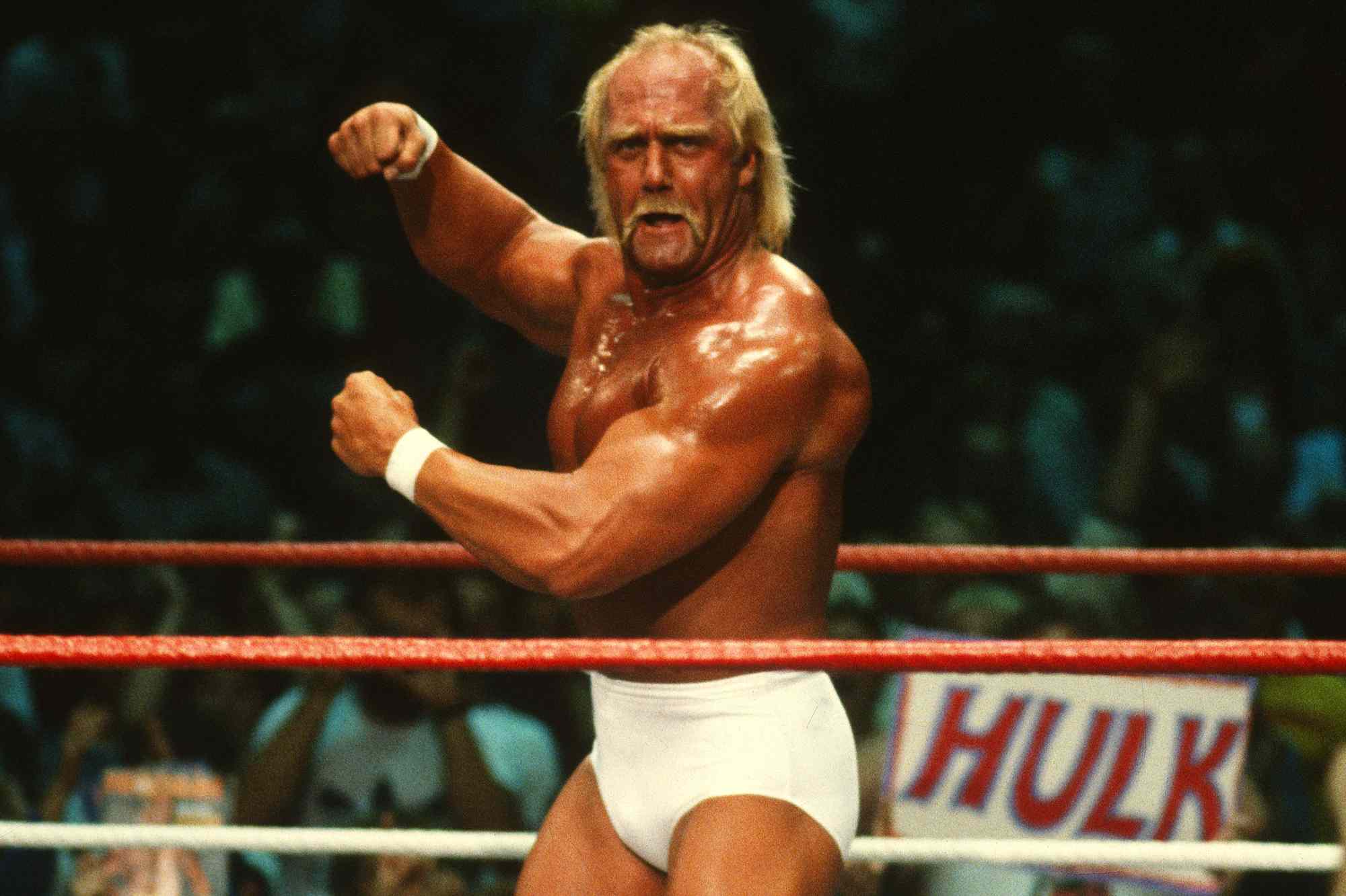 Hulk Hogan in the ring at the height of Hulkamania.