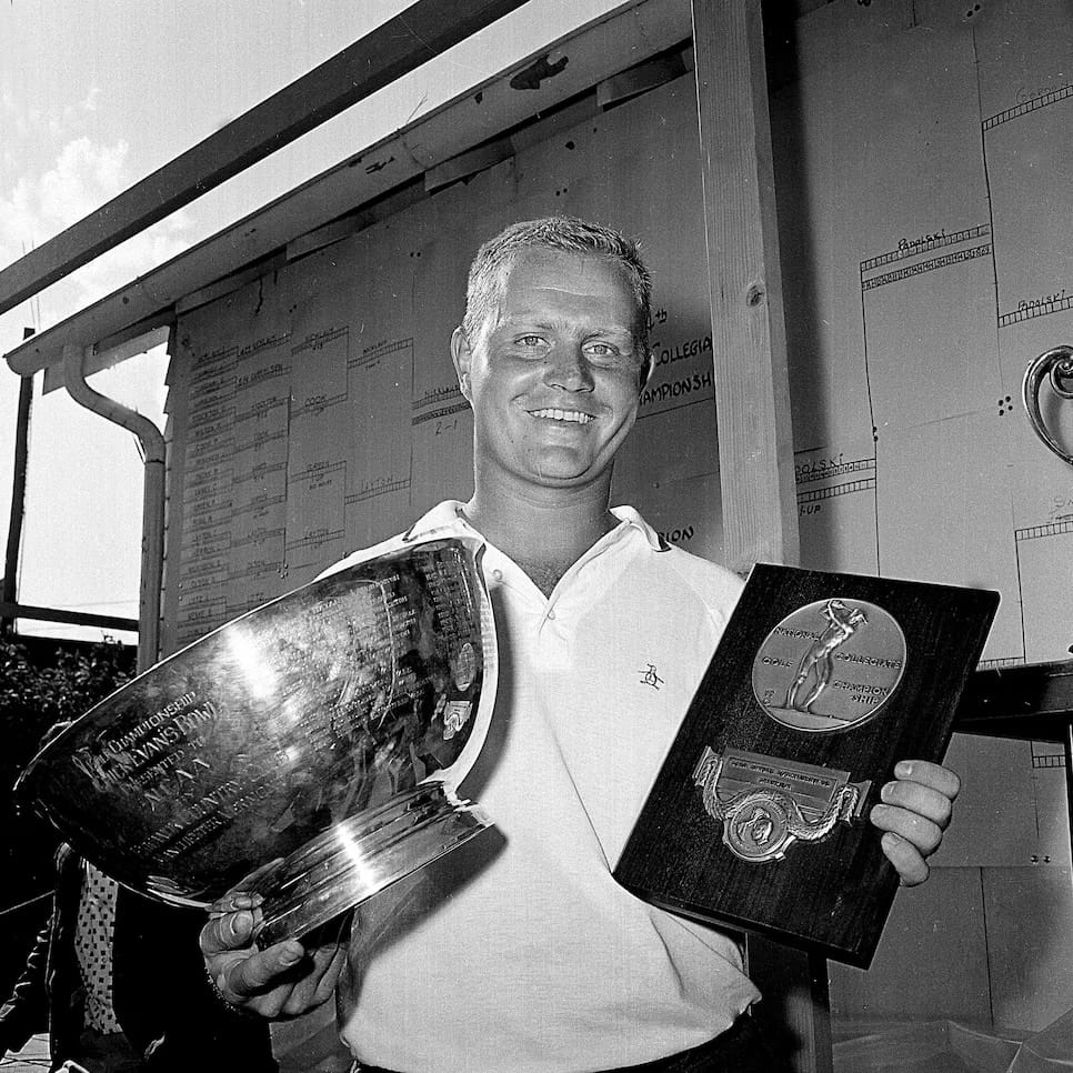 Spring 1961: NCAA individual champion for Ohio State, the bracket board still behind him.