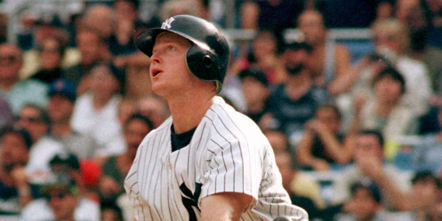 Shane Spencer, in pinstripes, watches another one go.