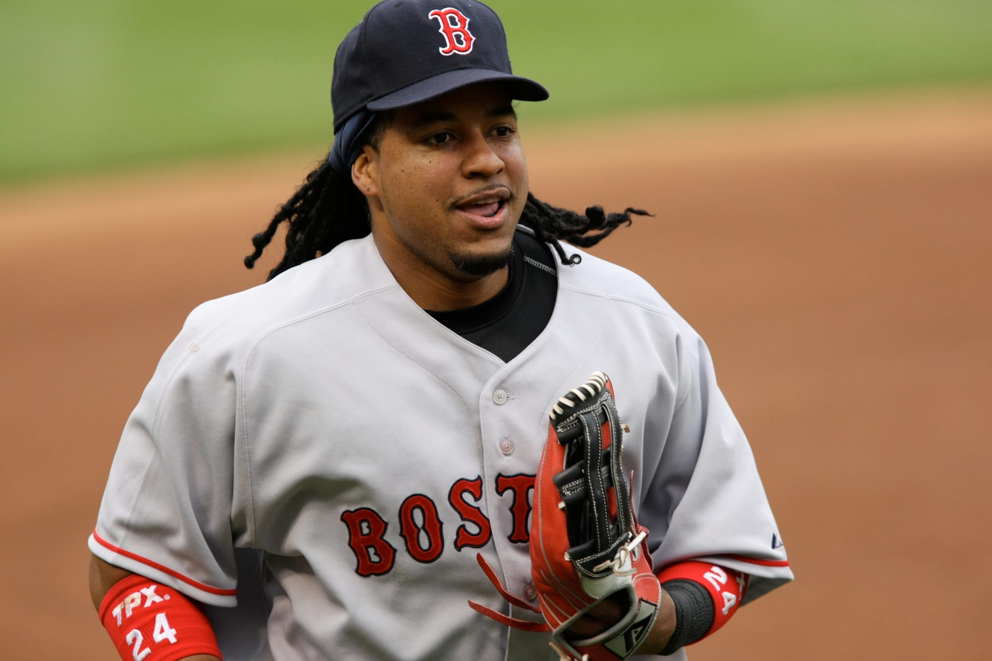 Manny Ramirez with the Red Sox, 2008. Photo: Keith Allison / CC BY-SA 2.0 (source)