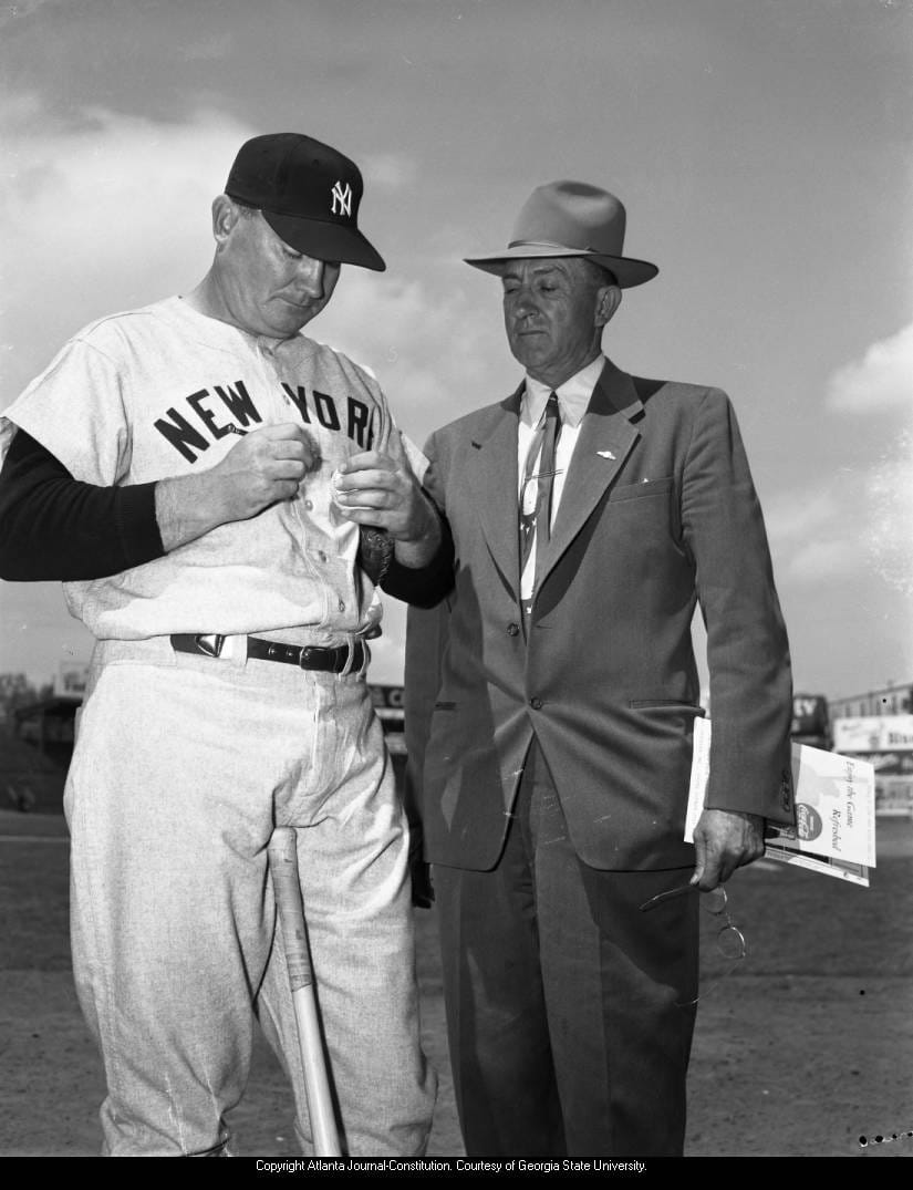 Mize in Yankee grays. Photo: Atlanta Journal-Constitution, courtesy of Georgia State University.