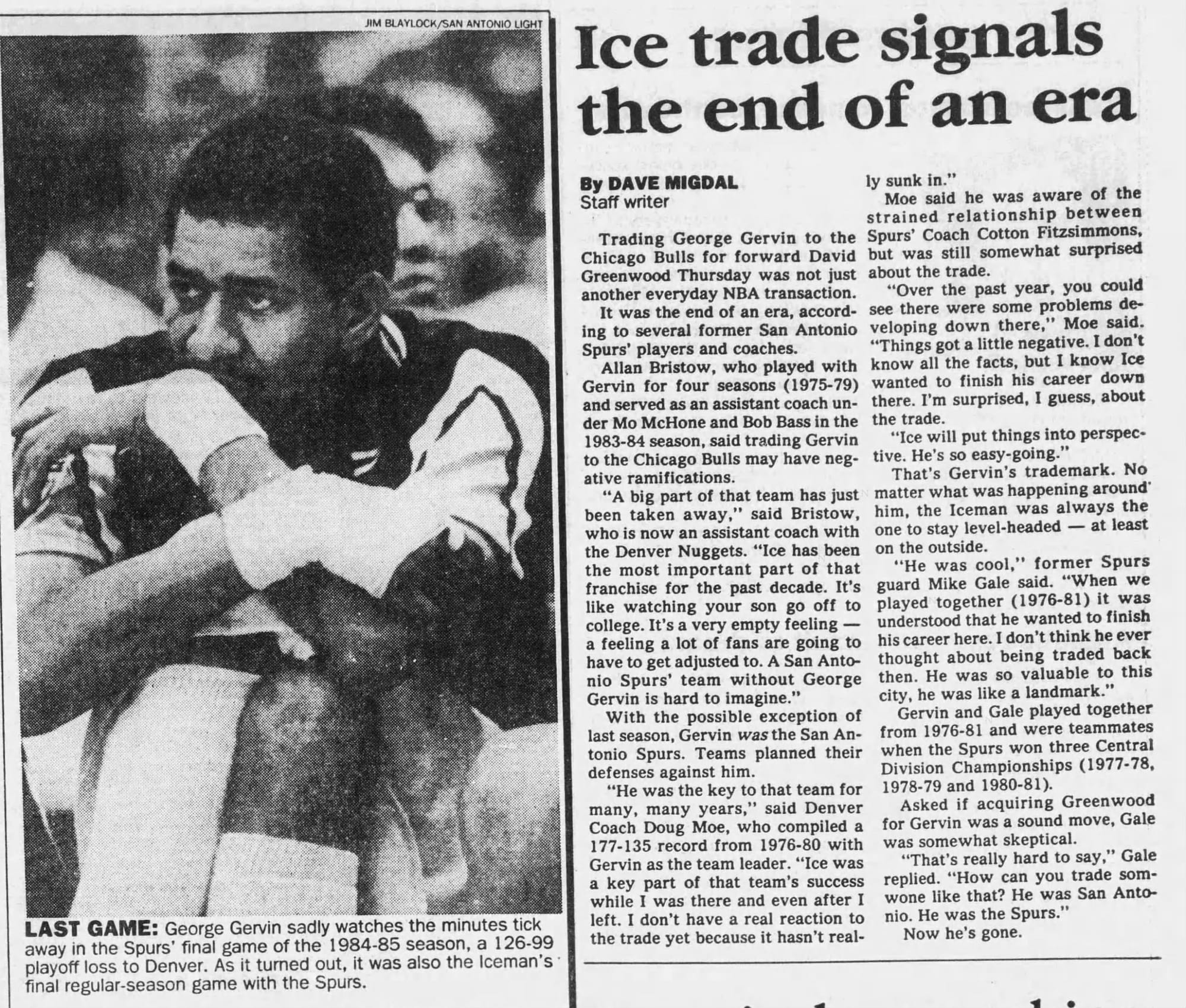 "Ice trade signals the end of an era" — San Antonio Light, Oct. 25, 1985.