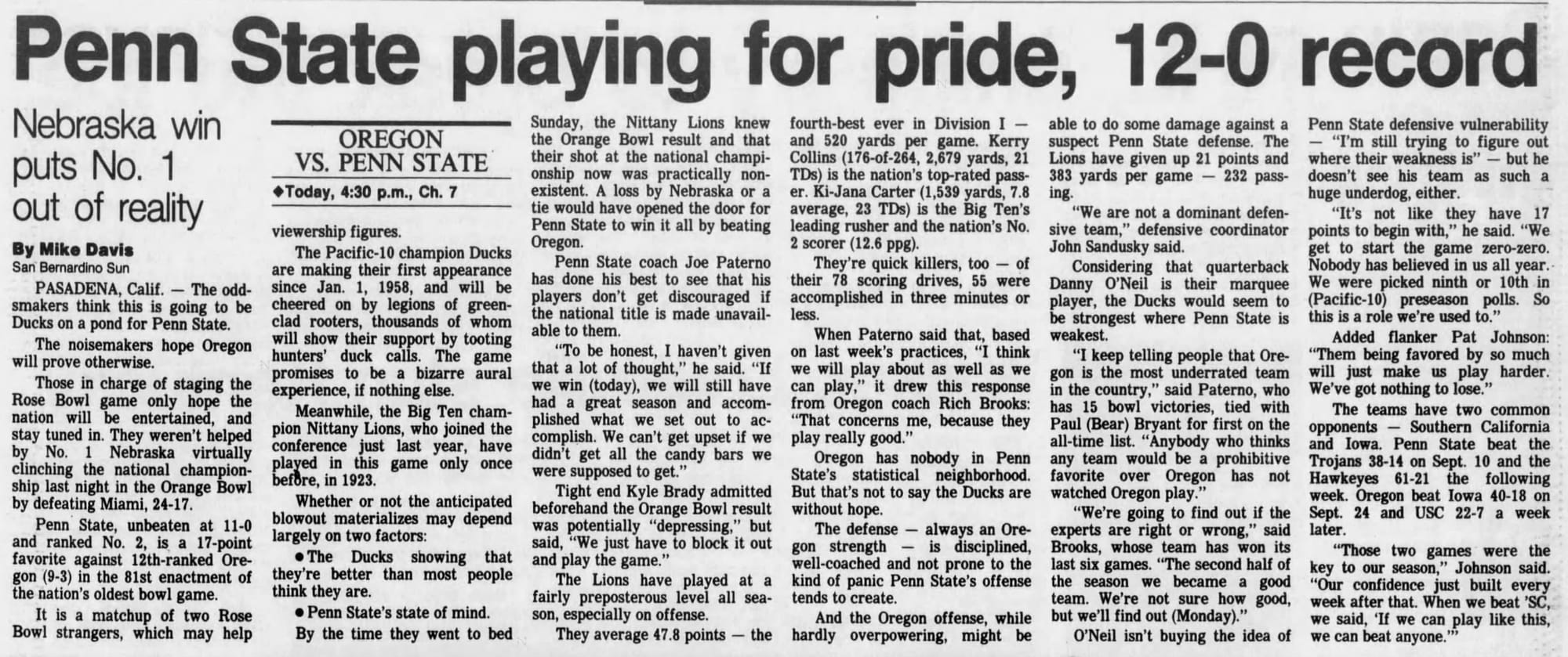 “Penn State playing for pride, 12-0 record — Nebraska win puts No. 1 out of reality.” The vote was over before the game kicked off.