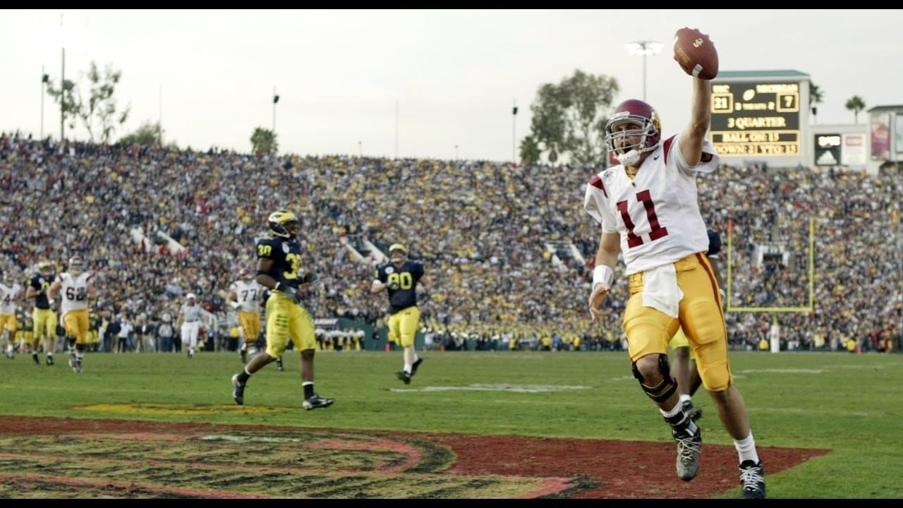 USC winning the 2004 Rose Bowl as the AP's No. 1 — locked out of the BCS title game by the computers.