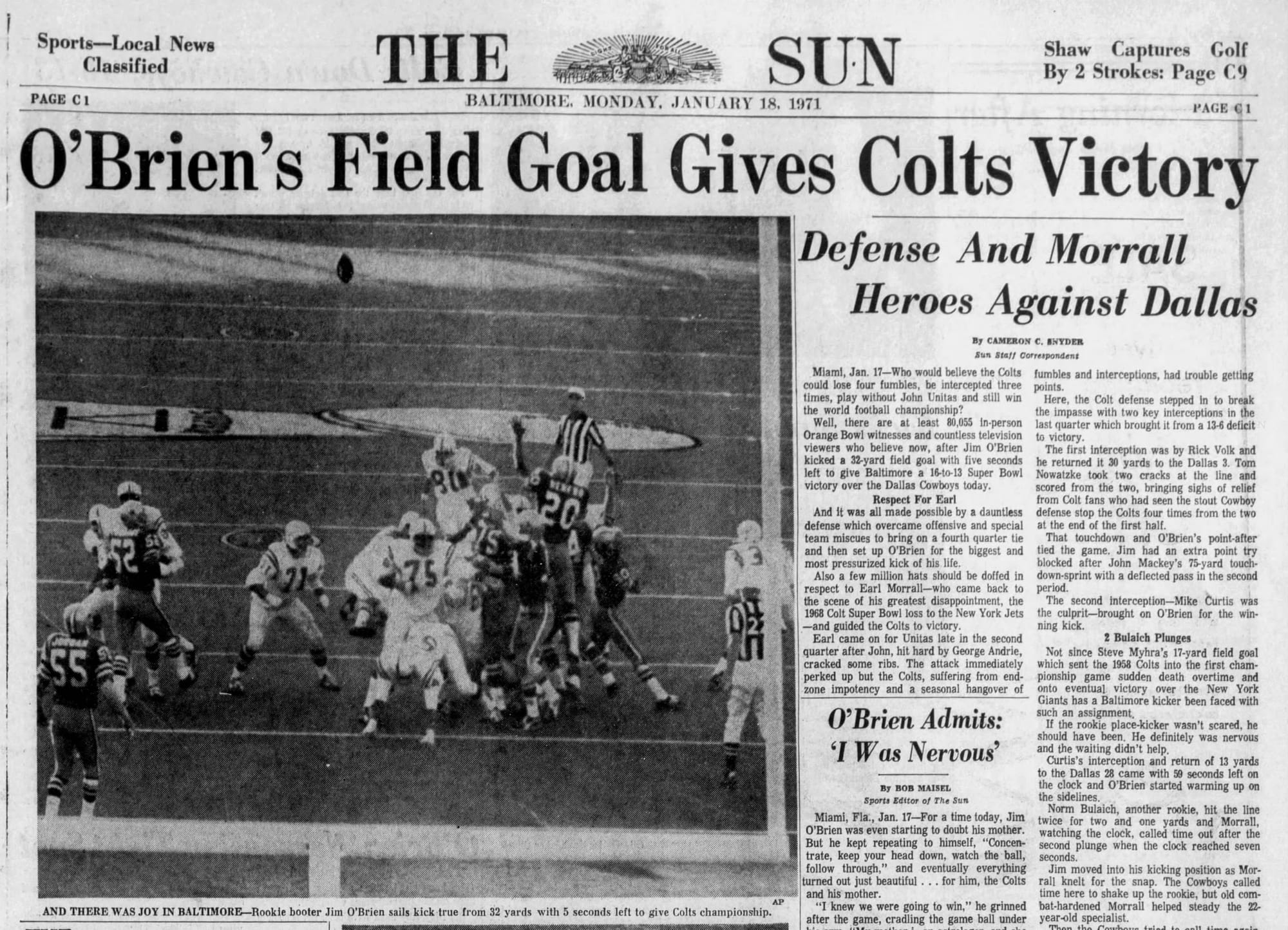 The Baltimore Sun, Jan. 18, 1971.