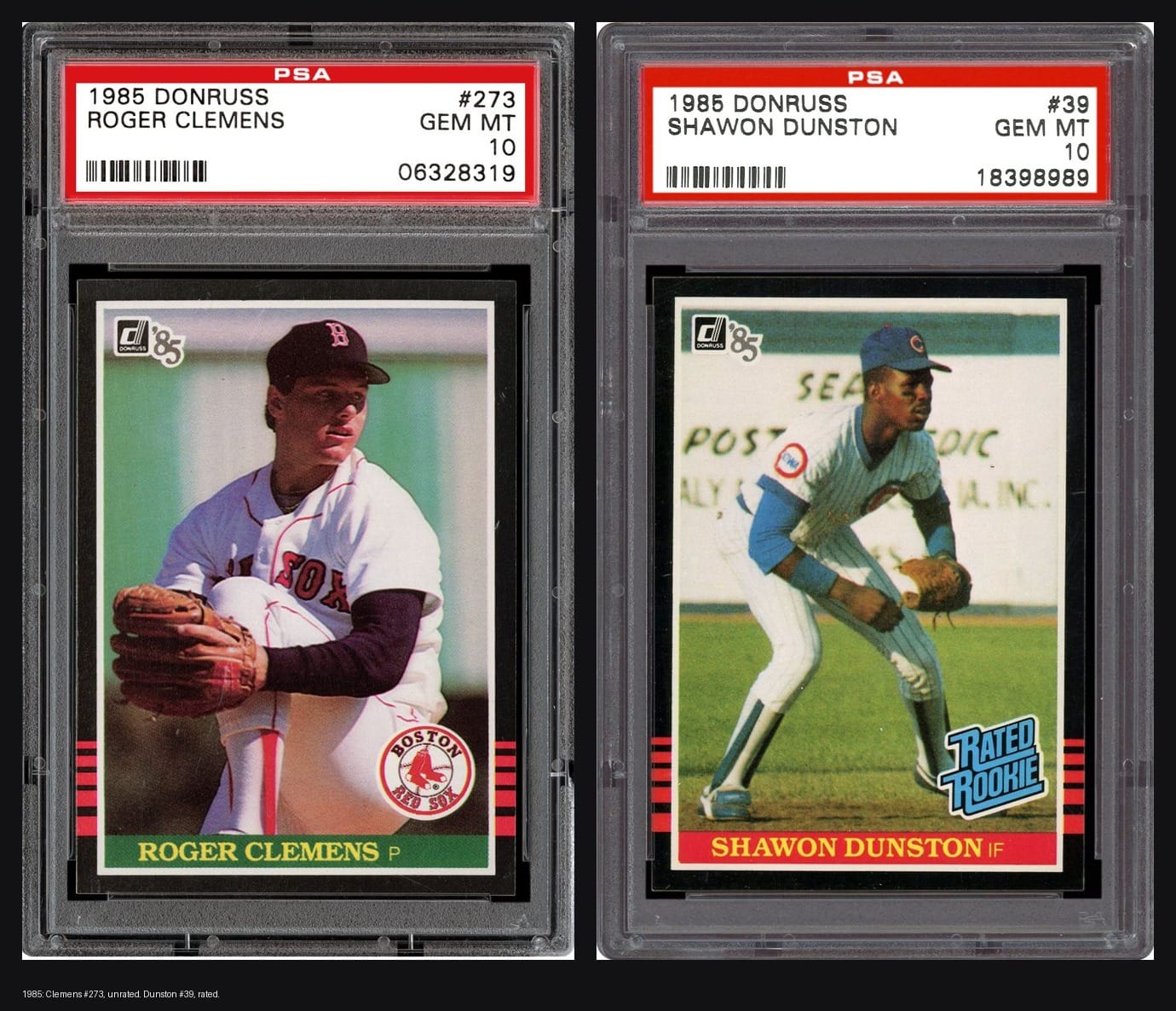 Roger Clemens, #273, also unrated. Shawon Dunston, #39, rated.