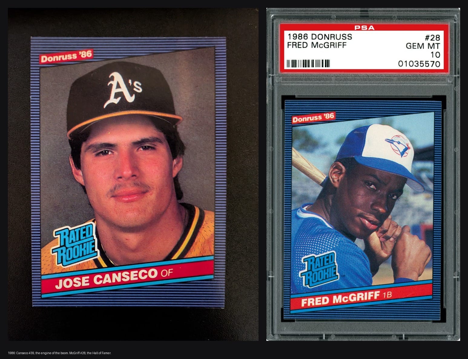 1986: Canseco #39, the engine of the whole boom, and Fred McGriff #28, the Hall of Famer.