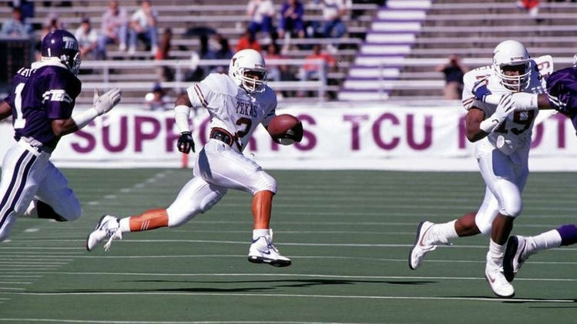 Eric Metcalf in 1988. He played ten of Texas’s eleven games that season; the one he missed is the only one anybody brings up.