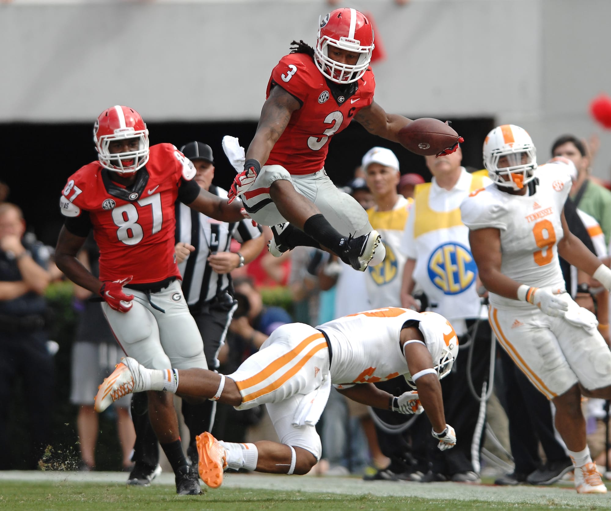 Todd Gurley against Tennessee. He carried the best preseason price of any non-quarterback in the country.