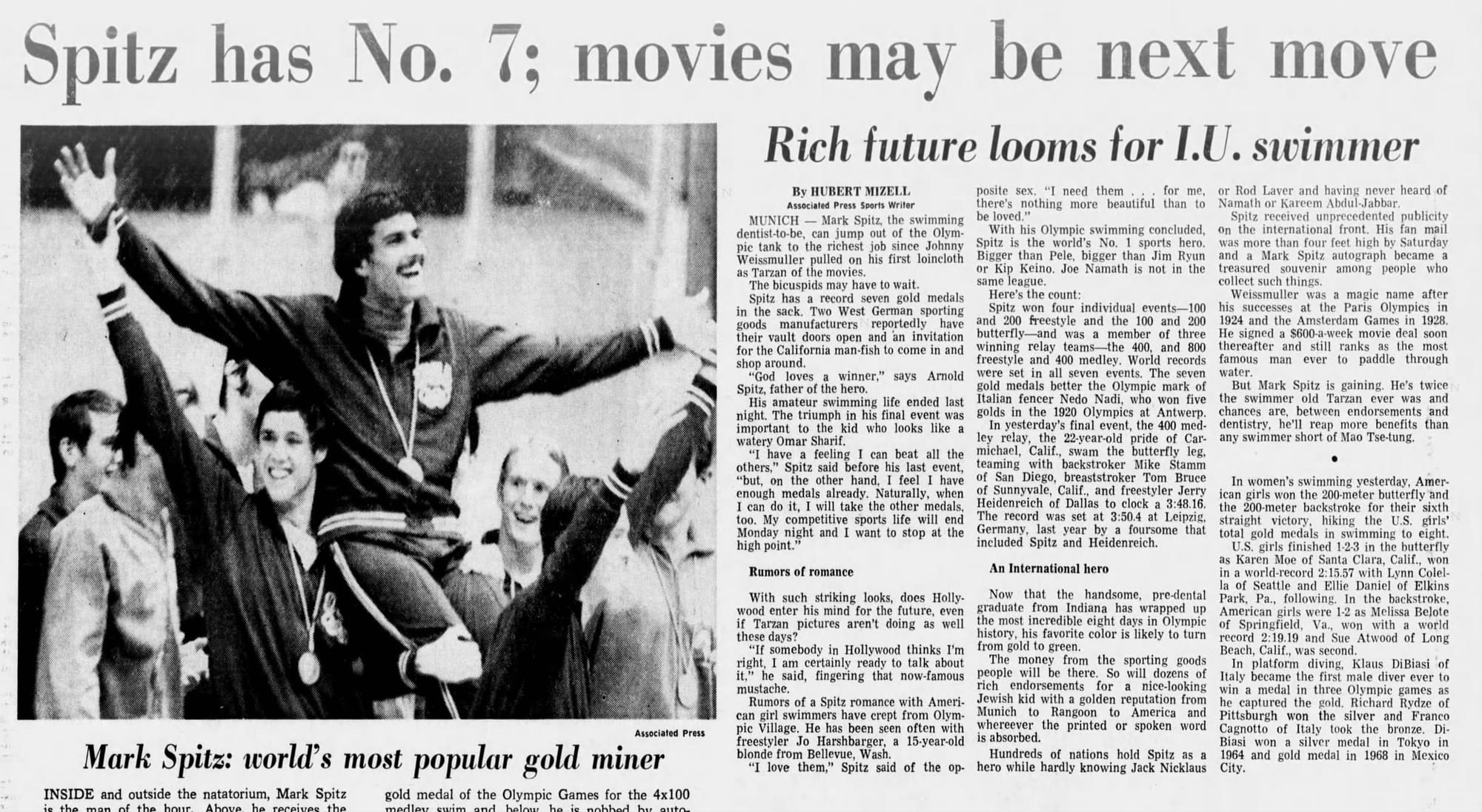 “Spitz has No. 7; movies may be next move” — The Courier-Journal, morning of Sept. 5, 1972. Printed hours before everything changed.