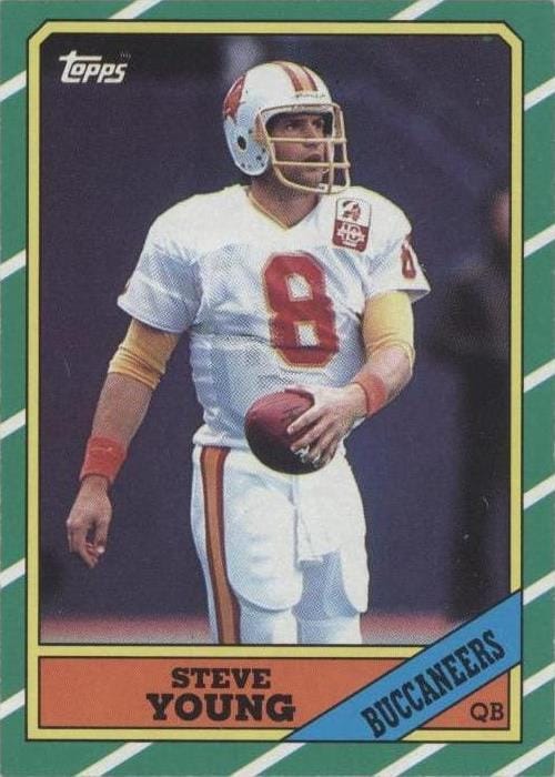 1986 Topps #374: Steve Young, Tampa Bay Buccaneers. Rookie card number two.