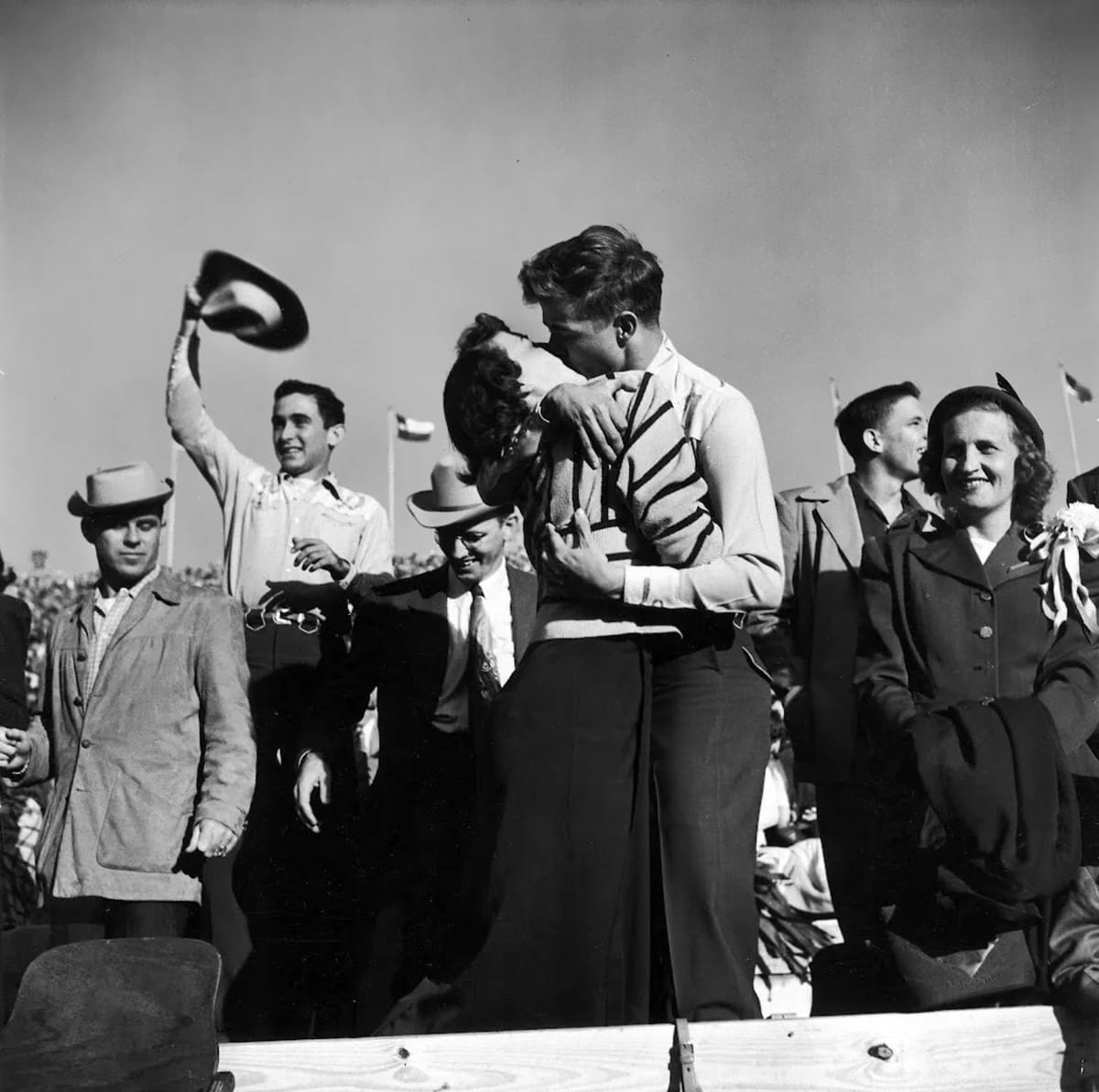 Memorial Stadium, Nov. 4, 1950: Texas students after the Longhorns knocked off No. 1 SMU.