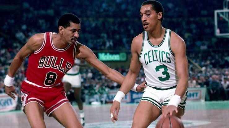 The Iceman in Bulls red, 1985-86.
