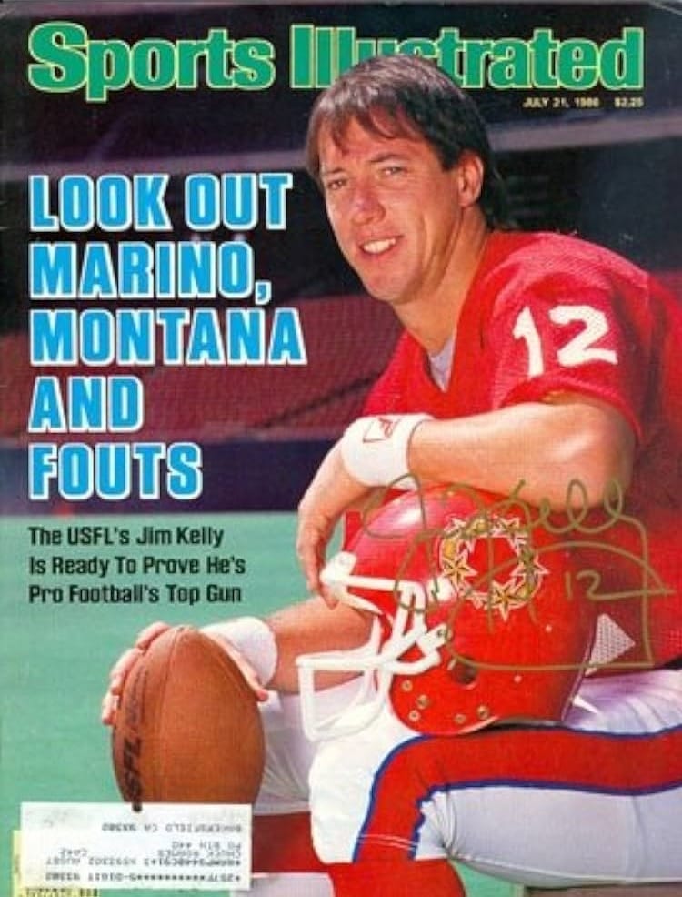 Sports Illustrated, July 21, 1986 — 8 days before the verdict, Kelly was already being sold to NFL fans: “Look Out Marino, Montana and Fouts.”