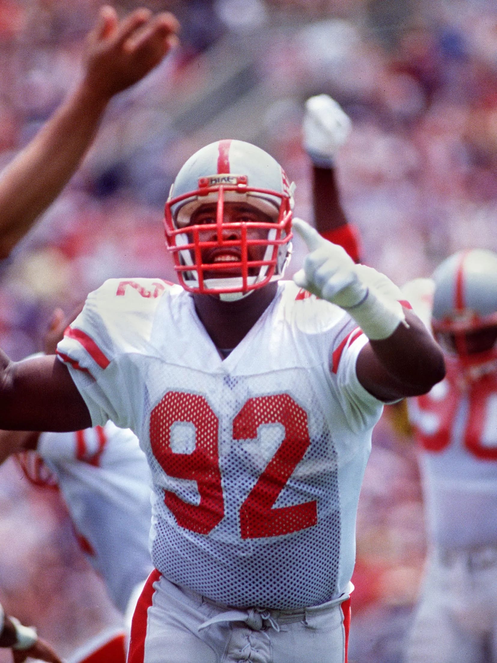Reggie White, No. 92, Memphis Showboats.