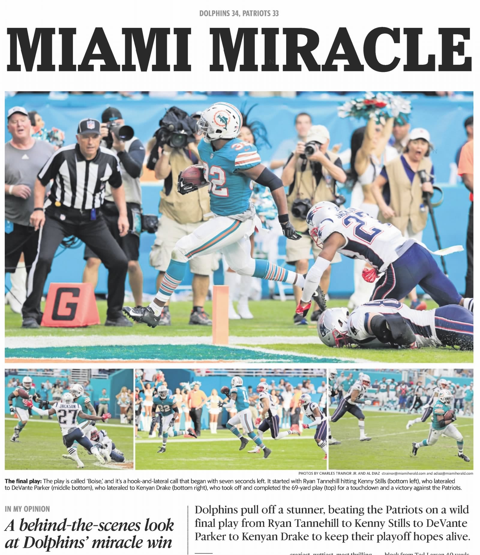 Miami Herald, Dec. 10, 2018: "MIAMI MIRACLE."