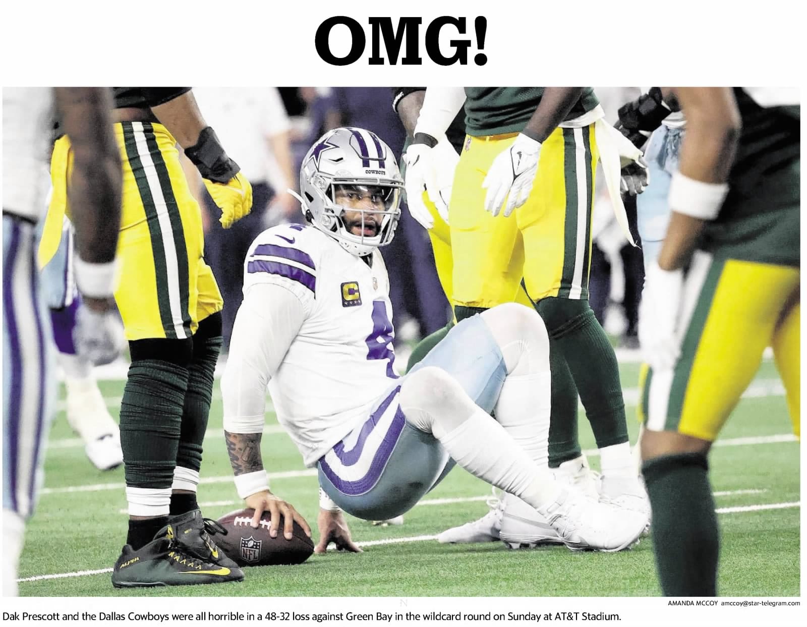Fort Worth Star-Telegram, January 16, 2024. The sports front needed one word.