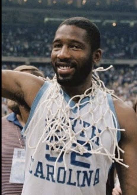 James Worthy with the net after the 1982 title.