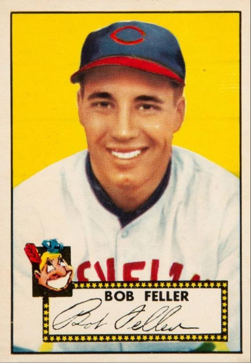 Feller's 1952 Topps card, No. 88.