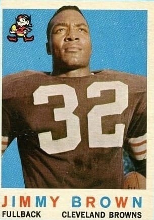 "Jimmy Brown, Fullback," on his 1959 Topps card.