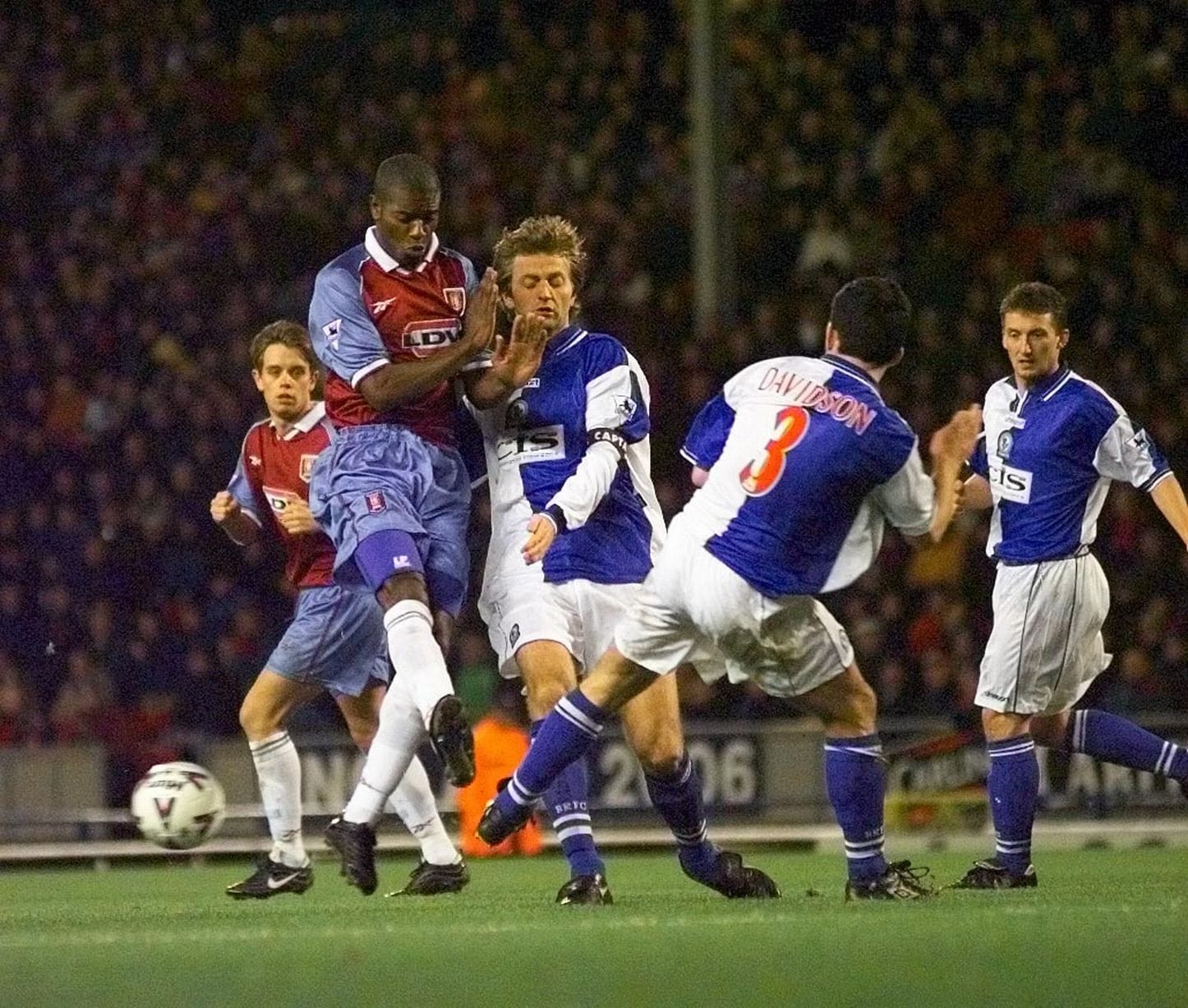 Blackburn in the late 1990s, with Callum Davidson (3) on the ball.