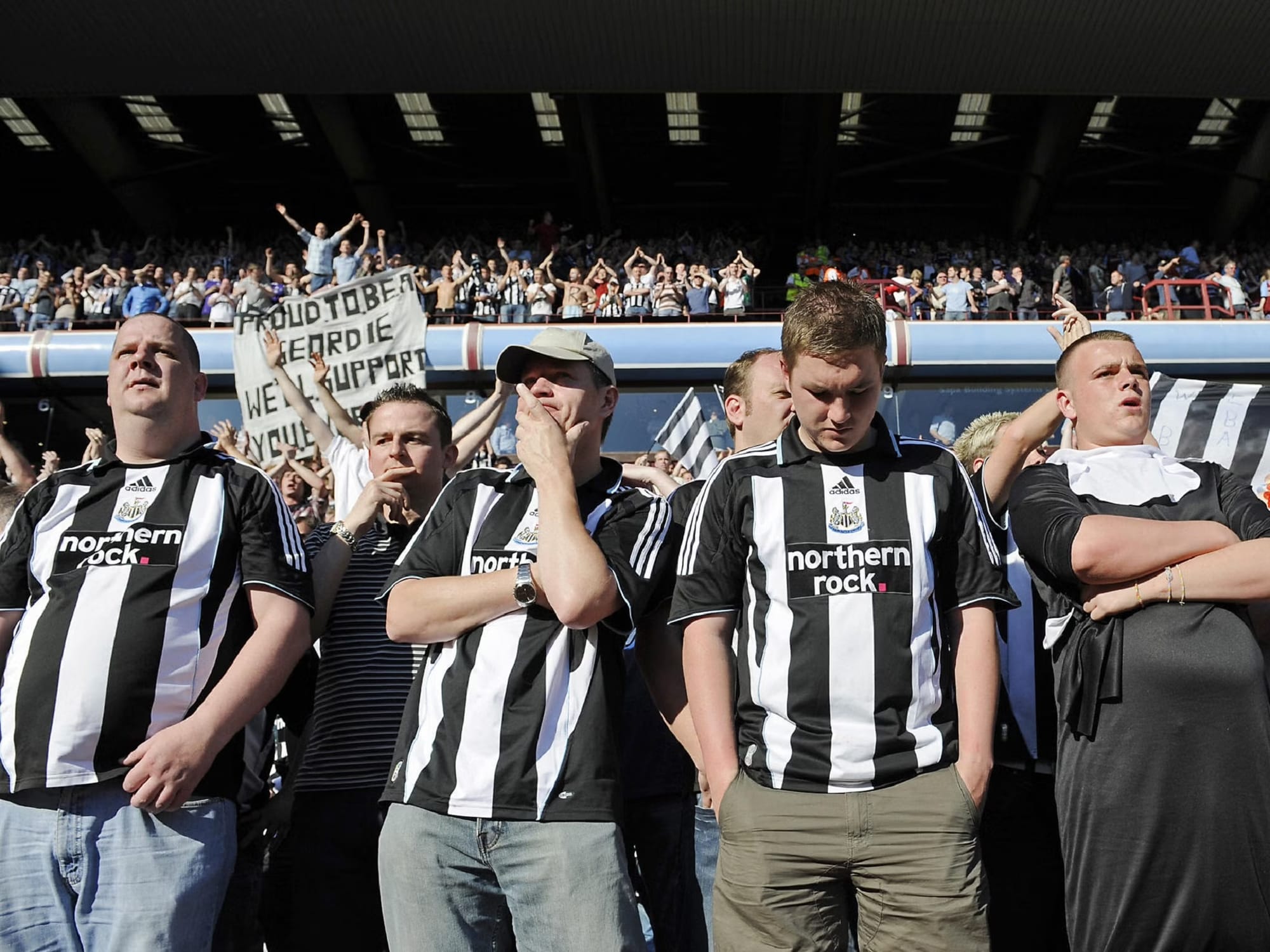 Newcastle fans at the end of the 2008-09 season.