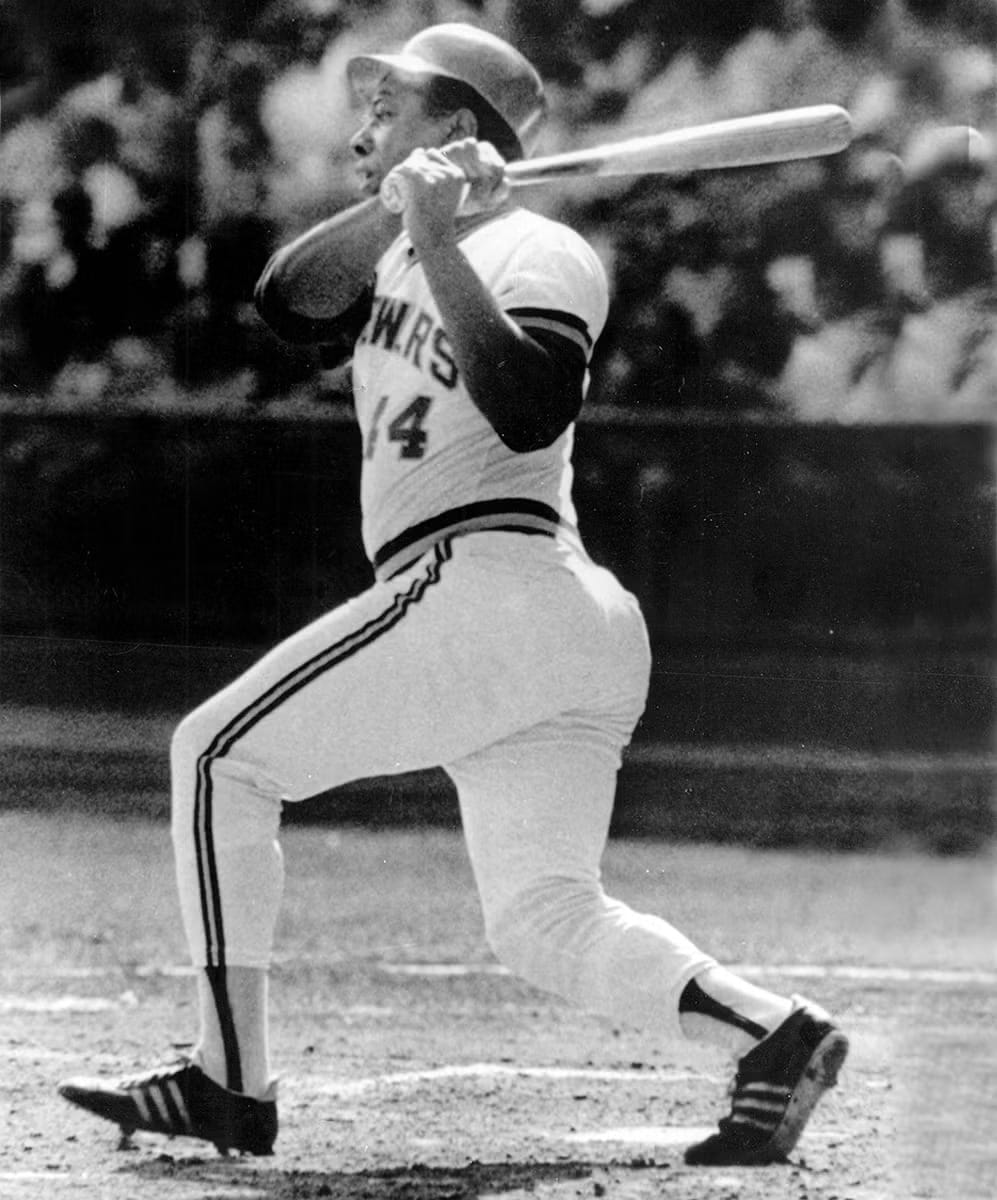 Aaron, No. 44, in Milwaukee, 1975-76.