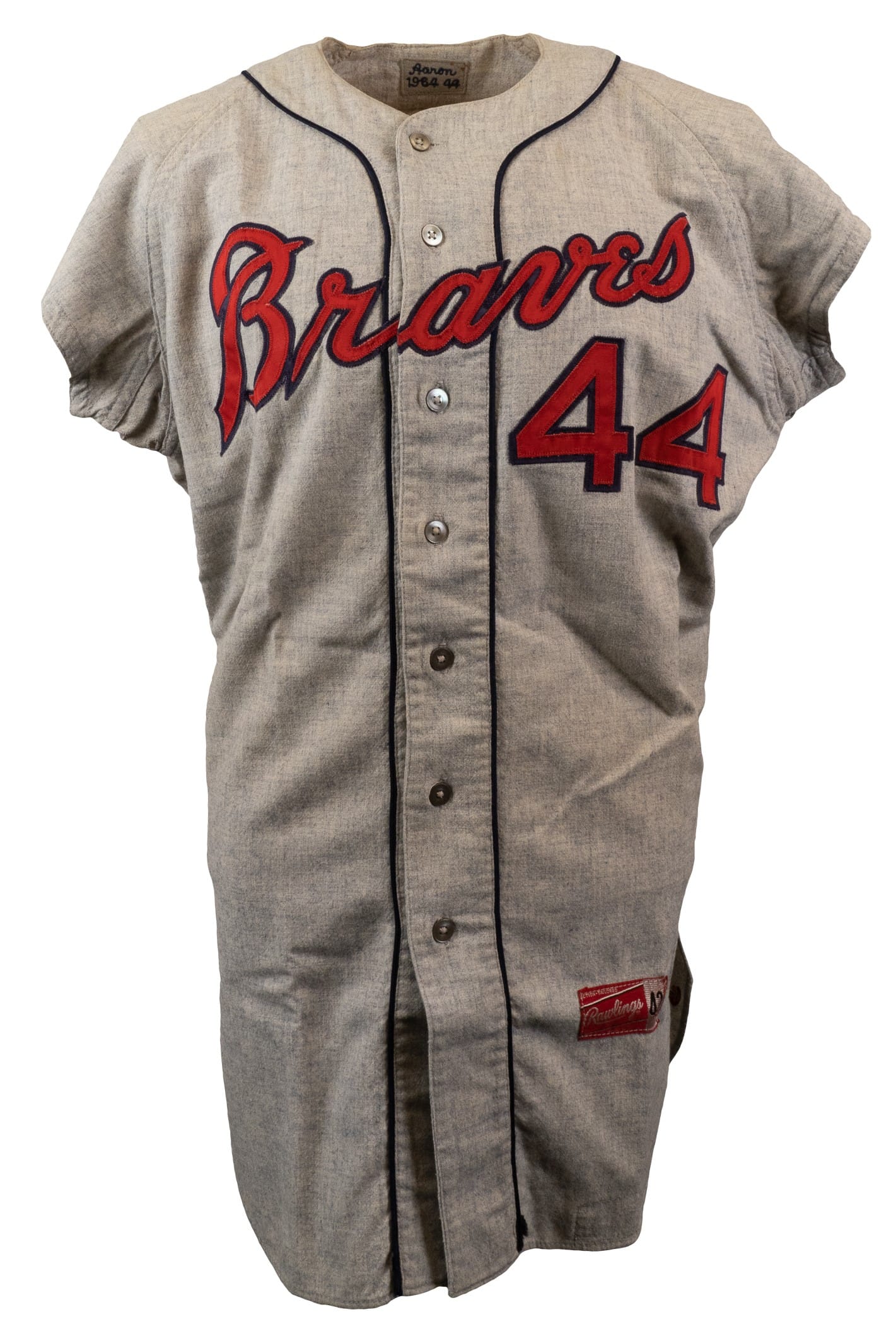 Hank Aaron's 1964 Milwaukee Braves road jersey.