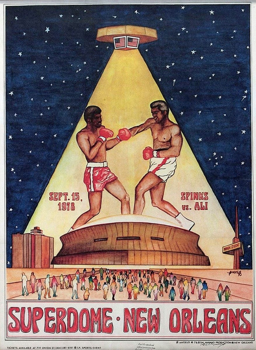 A 1978 poster for the rematch, "Spinks vs. Ali, Sept. 15, 1978, Superdome, New Orleans."