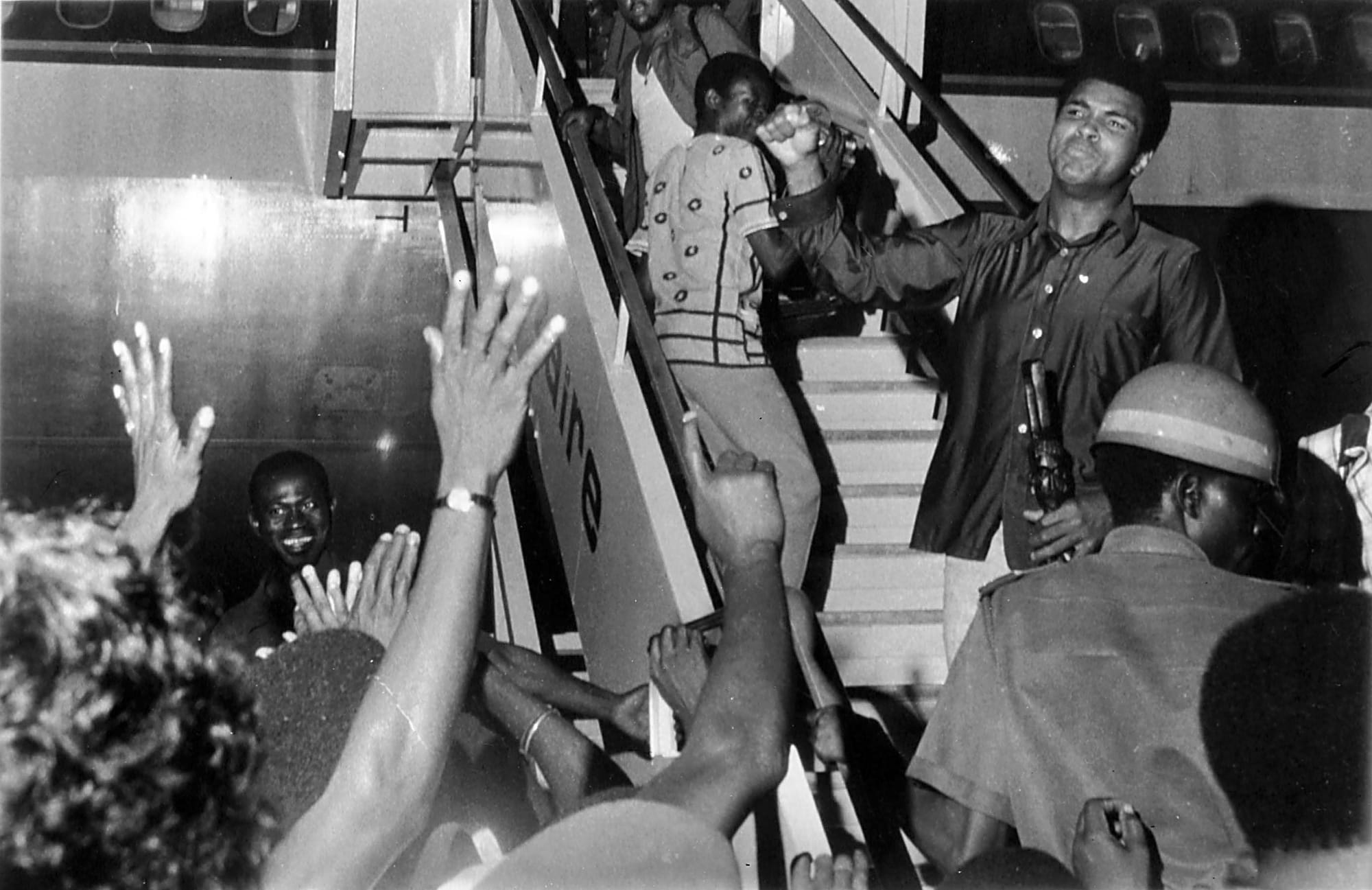 Ali among the crowds in Zaire before the fight.