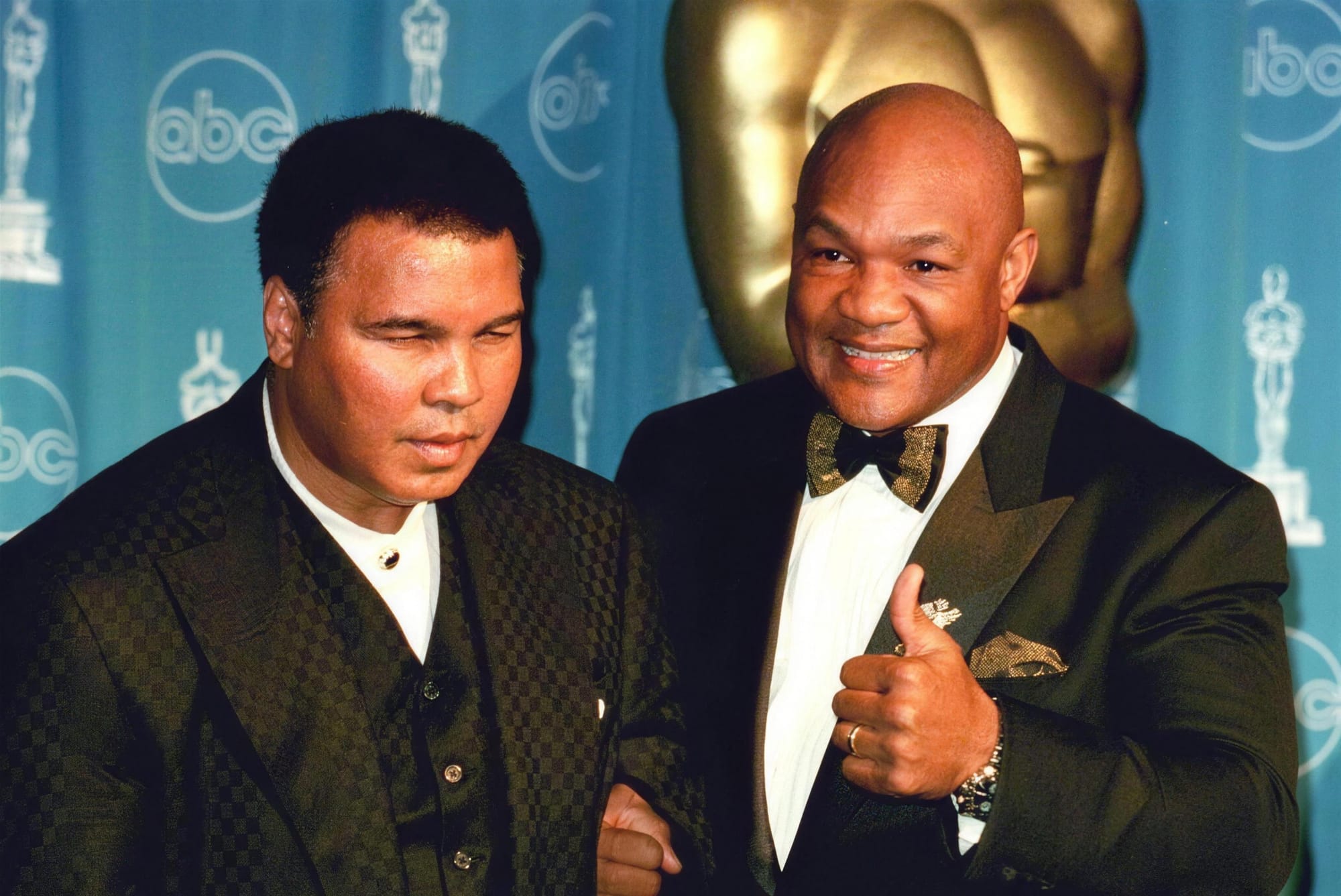 Ali and Foreman at the Academy Awards in 1997.