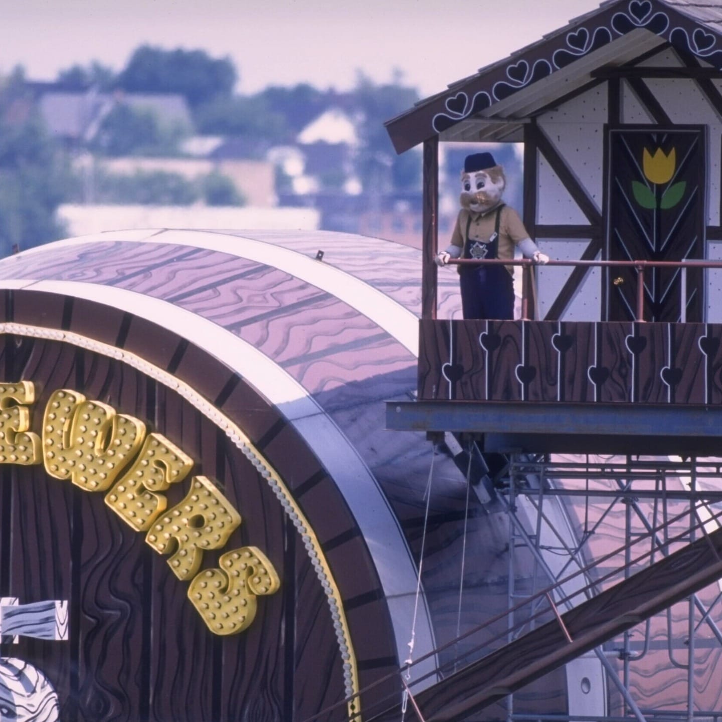 Bernie's chalet and the barrel at County Stadium.