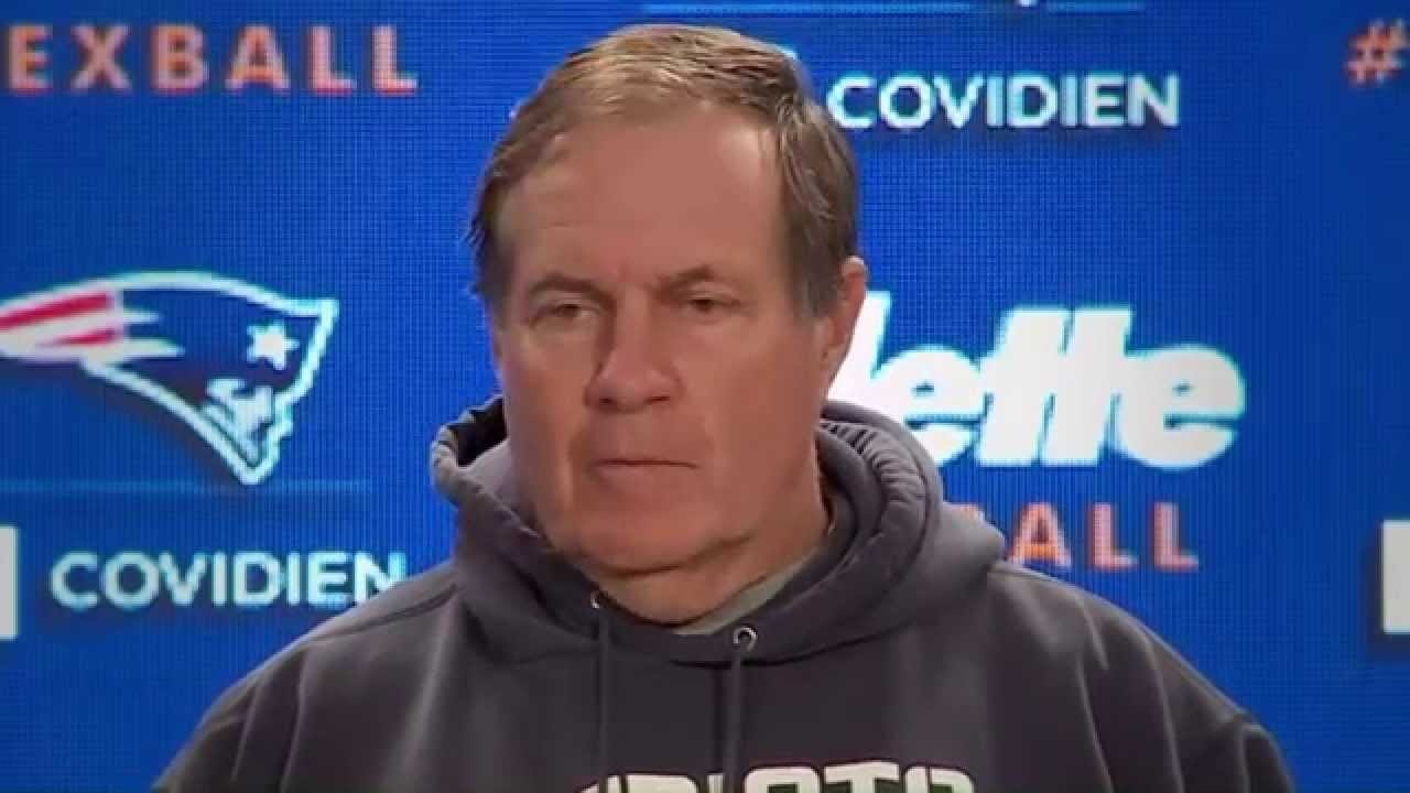 Bill Belichick at the podium.