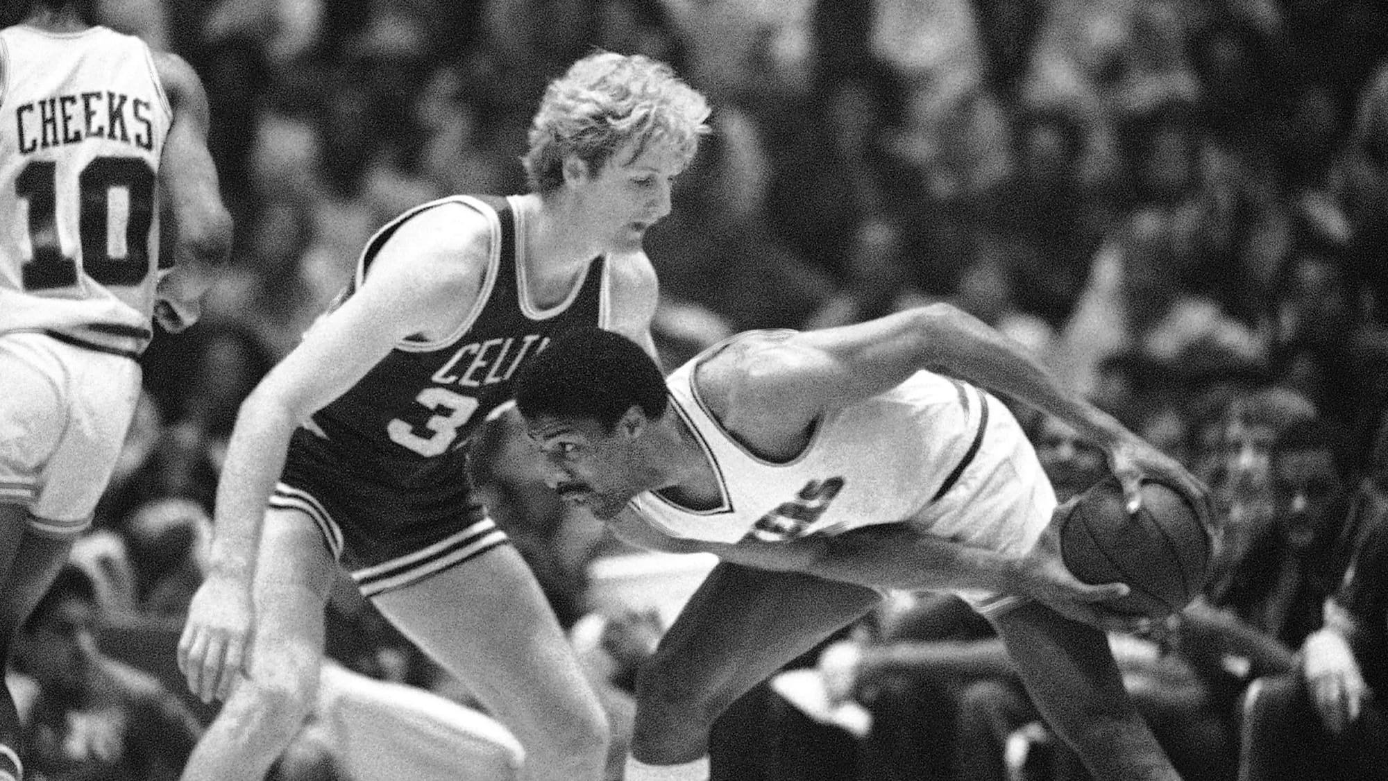 Bird on defense against the Philadelphia 76ers.