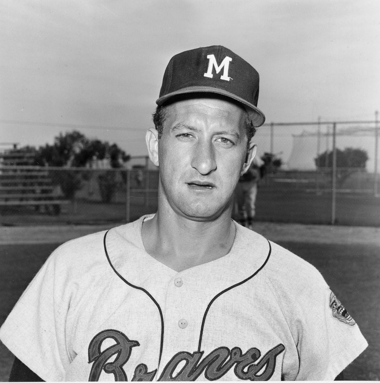Bob Uecker as a Milwaukee Braves catcher in spring training, 1964. (Photo: NO1JGFN, CC BY 4.0, via Wikimedia Commons)