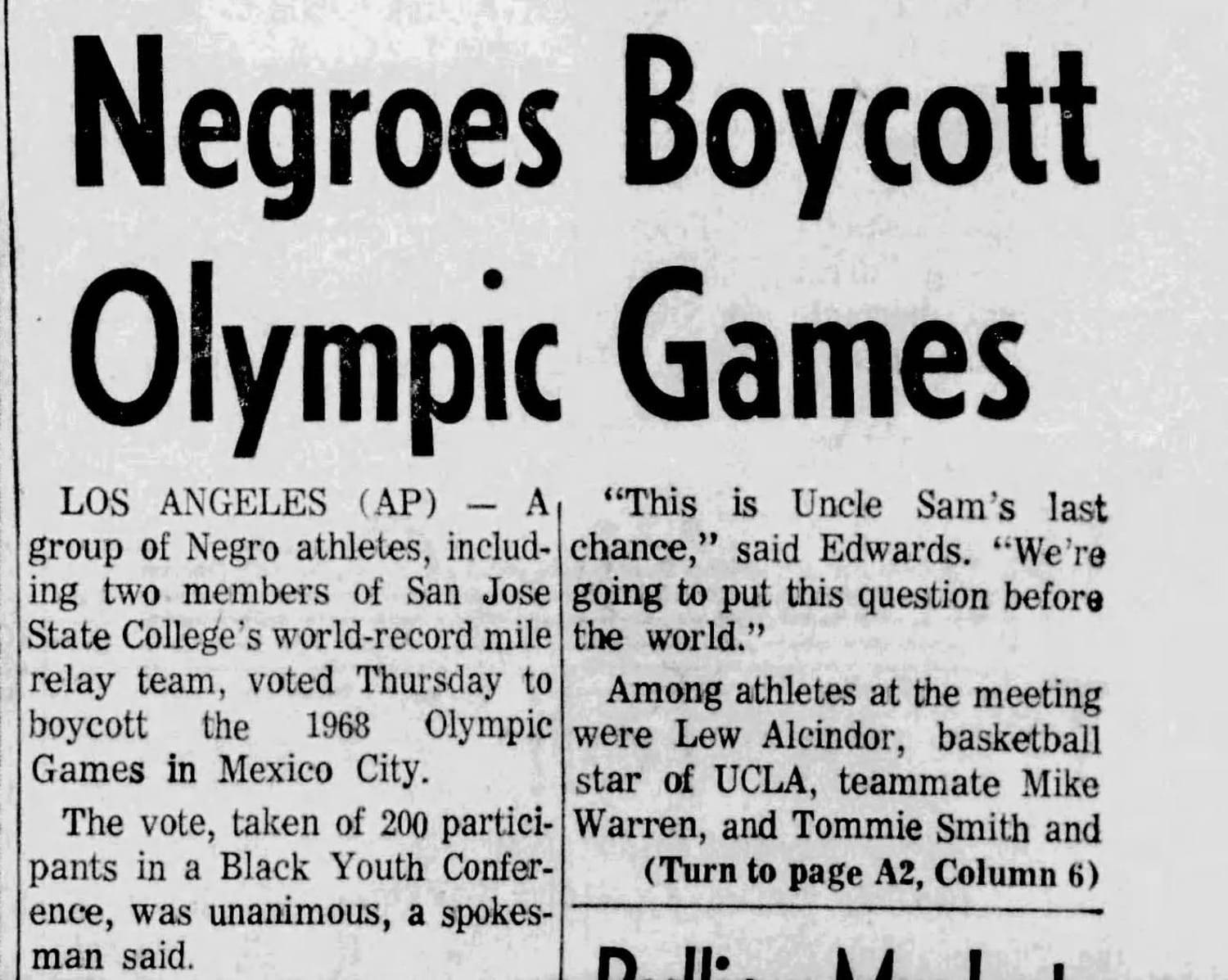 The boycott vote that started it. (The Register, Santa Ana, Nov. 24, 1967, via Newspapers.com)